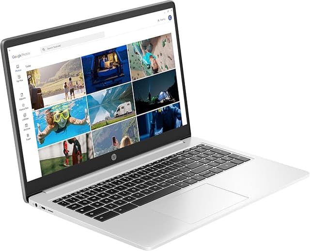 HP Chromebook 15a-na0002sa, Intel Celeron N4500 Processor, 4 GB RAM, 64 GB eMMC, 15.6 inch HD 16:9 display, Google Chrome OS, Mineral Silver