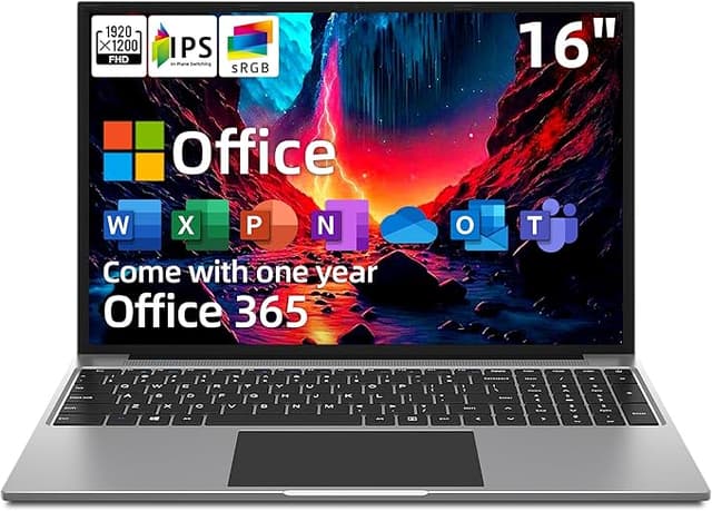 jumper 16" Laptop, FHD IPS Screen Laptops, 4GB DDR4 128GB, Intel Celeron N4100 (up to 2.4GHZ), 93% Screen-to-Body Ratio, 38WH Battery, Dual-Band Wi-Fi, Four Stereo Speakers, UK Keyboard Film.